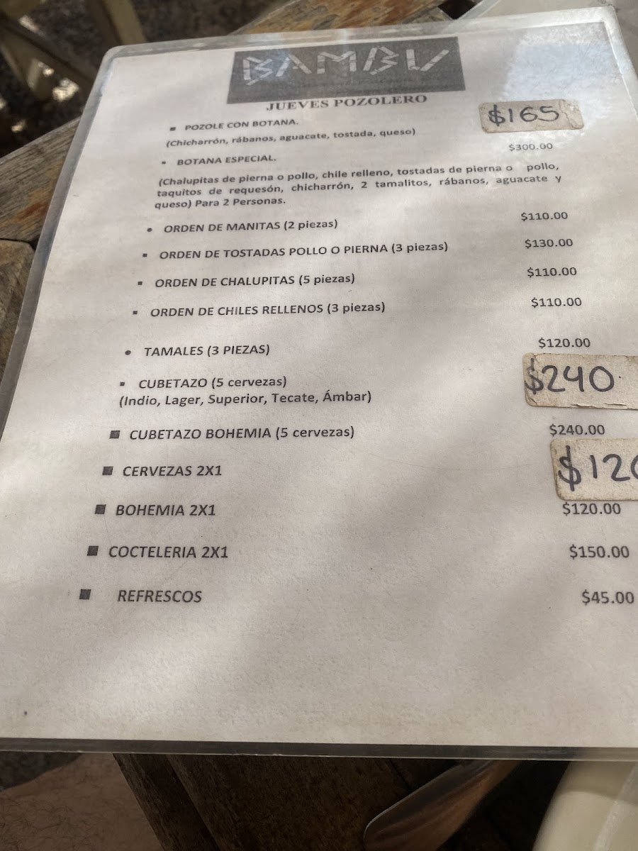 Bambú Condesa Menu - Image 1